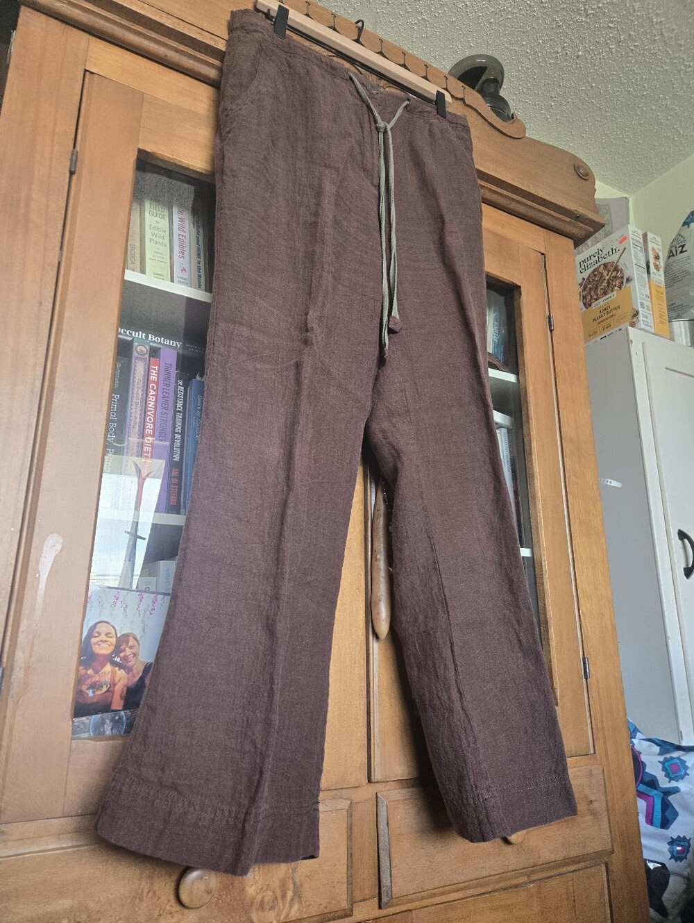 100% Linen Pants – Size L Brown